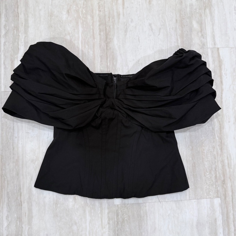 White House Black Market Black OTS Drama Slv Bustier Top 570387008 Size 2